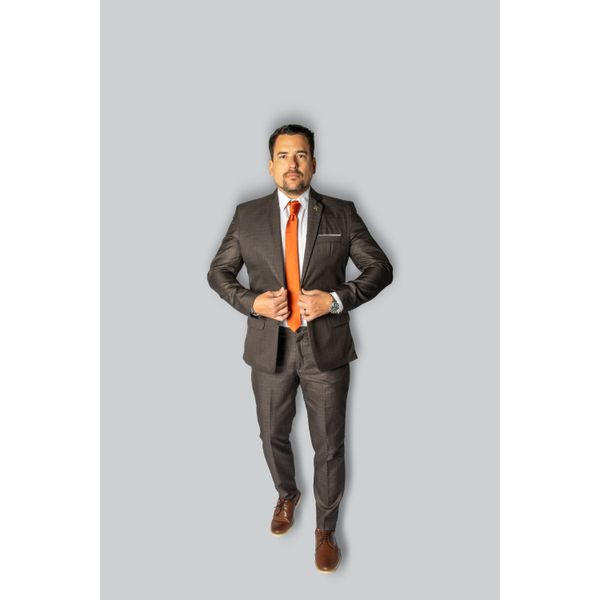 Costume Andorra Marrom Slim em Poliviscose - King Ternos