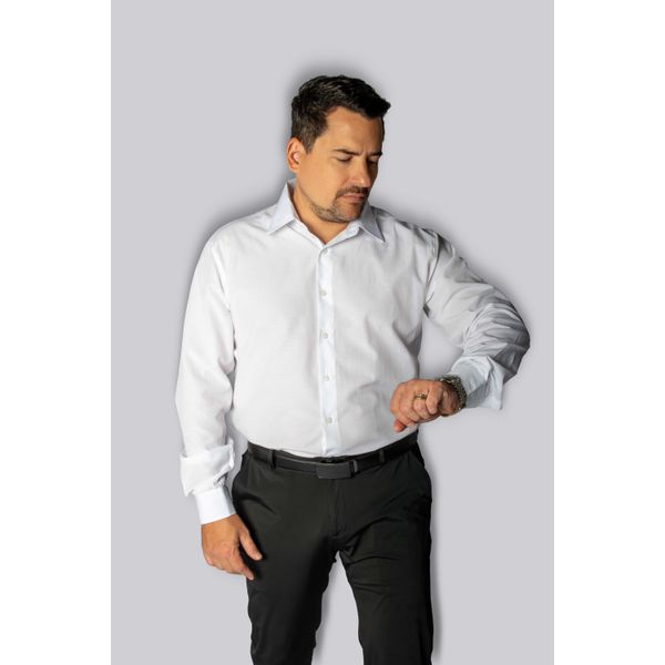 Camisa Social Branca Slim Manga Longa - King Ternos