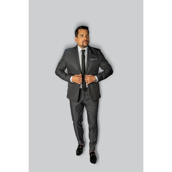  Costume Chumbo Slim em Gabardine - King Ternos 