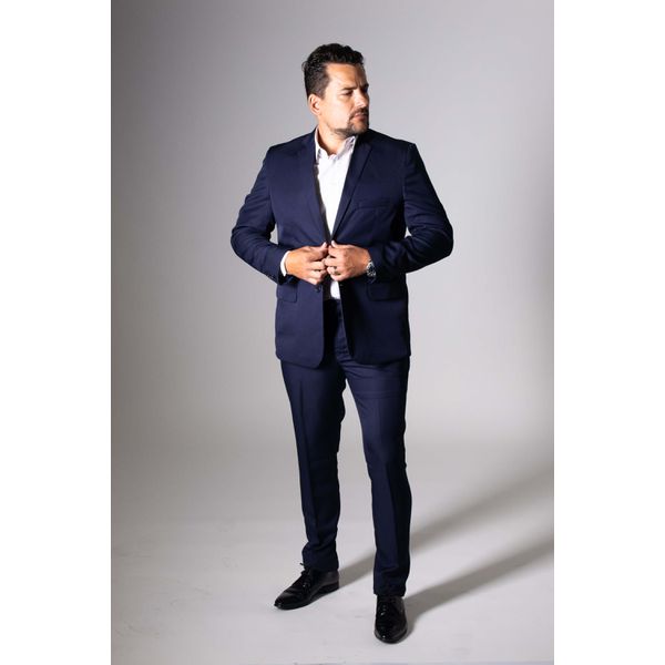 Costume Azul Marinho Slim em Gabardine - King Ternos 