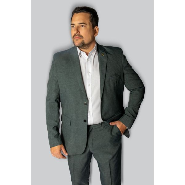 Costume Chumbo Mescla Slim em Microfibra - King Ternos