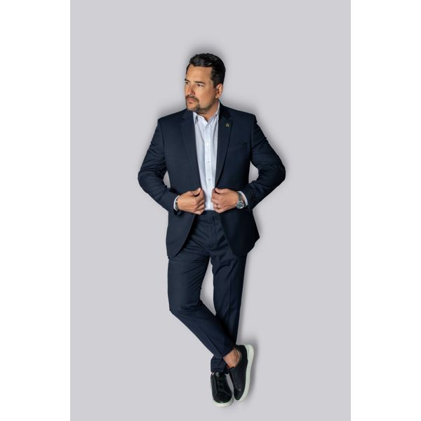 Costume Azul Noite Slim em Lã Fria - Coleção Mônaco King Ternos