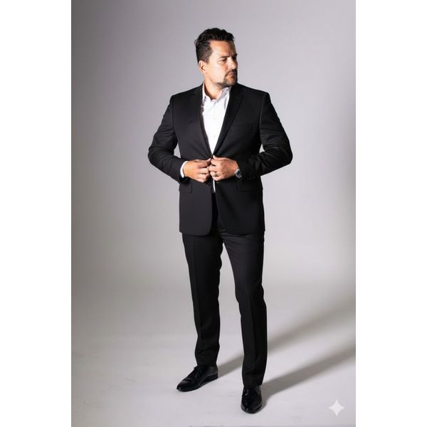 Costume Preto Slim em Gabardine - King Ternos