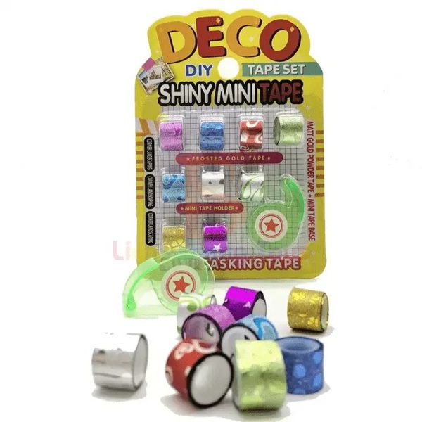 Mini Washi tapes com glitter e suporte