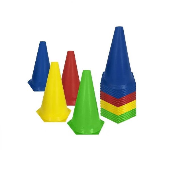 Kit 20 Cones Lisos 23 Cm Para Treino Funcional de Agilidade e coordenação 