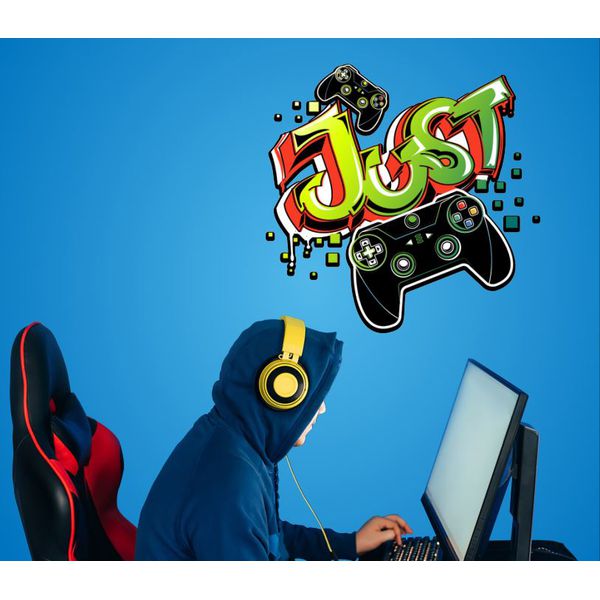 Adesivo Gamer Parede just - 1520 - KRadesivos 