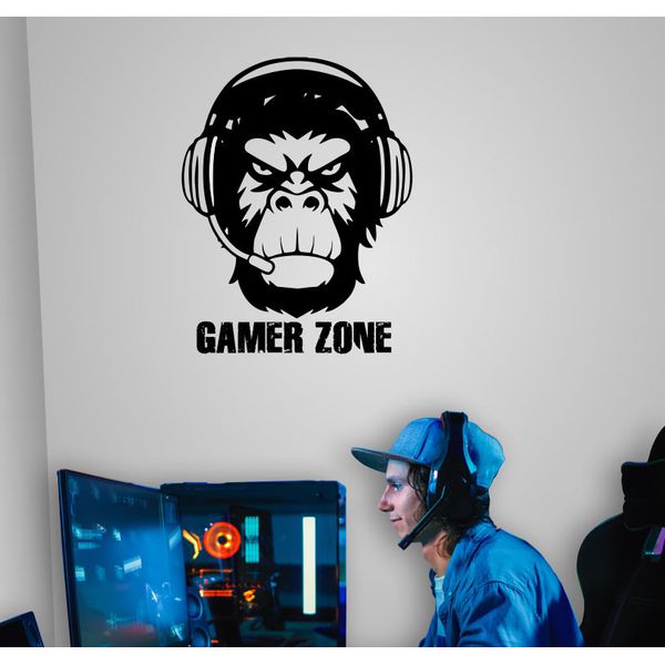 Adesivo parede Gamer monkey