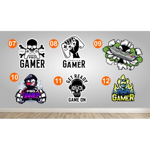 Adesivo gamer 20cmx20cm kit C/6 unidades - 1543 - KRadesivos 