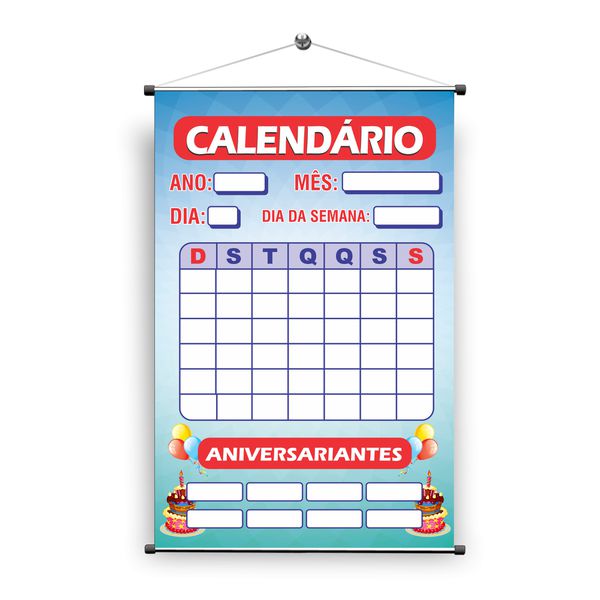 Banner Pedagógico Calendário Aniversariantes - bva... - KRadesivos 