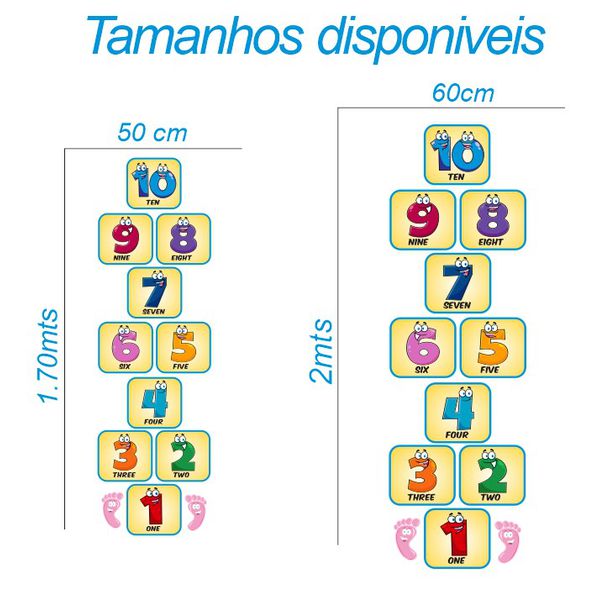 Adesivo Para Escadas De Escola De Inglês Números