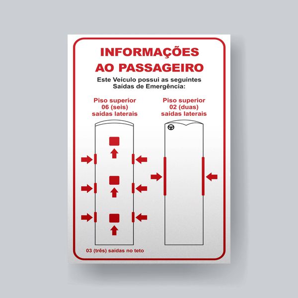 Adesivo Informações ao Passageiro de saídas de eme... - KRadesivos 