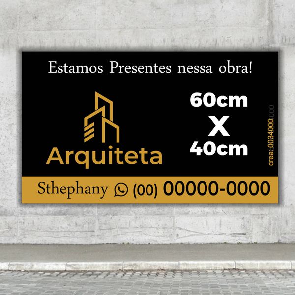 Placa Arquiteta 60X40cm - 4uni