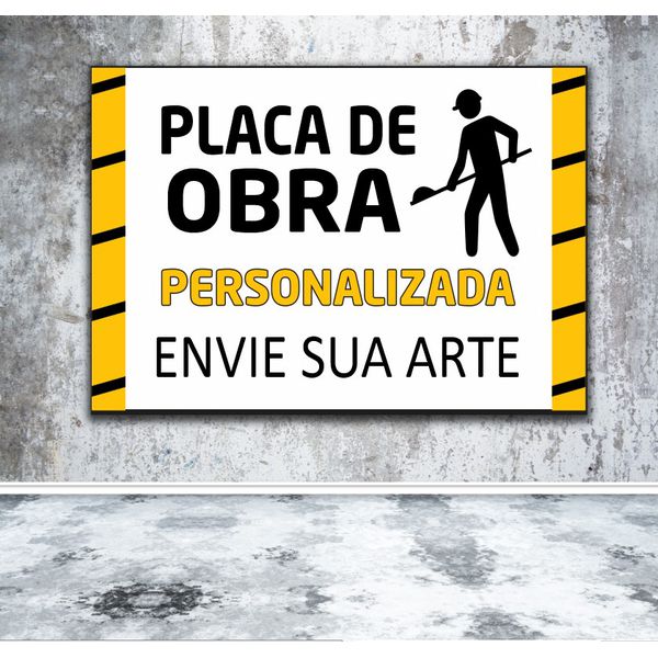 Placa de Obra Personalizada - POP 02 - KRadesivos 