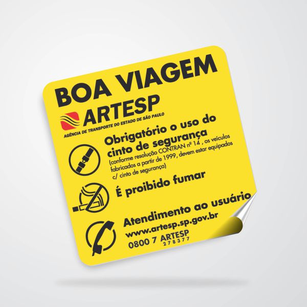 Adesivo Artesp obrigatório atendimento usuario - ... - KRadesivos 