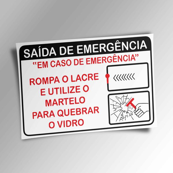 Adesivo Saida de Emergência - ASE01 - KRadesivos 