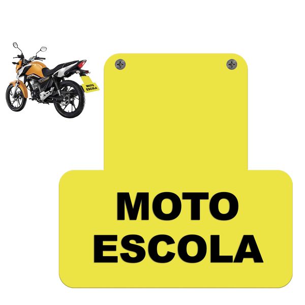 Placa de Moto Escola Obrigatória - PMEO01 - KRadesivos 