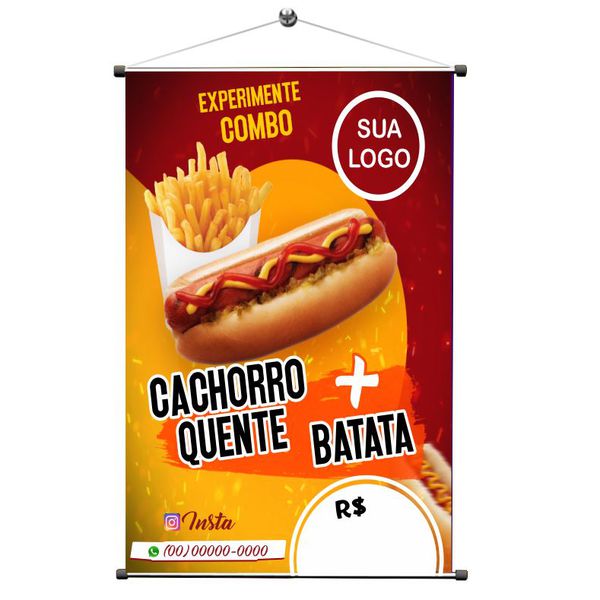 Banner Combo Hot Dog e Batata - HD007 - KRadesivos 