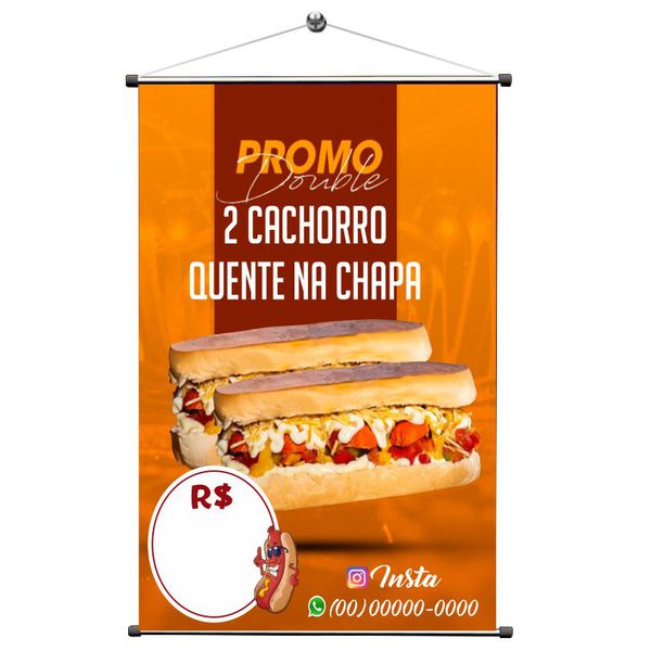 Banner Hot Dog na Chapa Promoção
