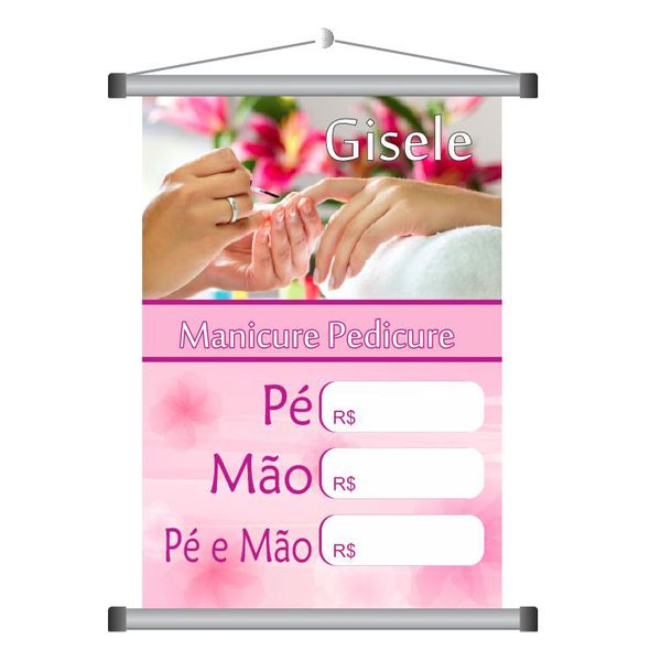 Banner Manicure Pedicure Tabela de Preço model 1004