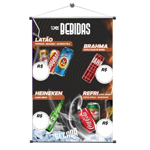 Banner Bebidas Tabela de Preço - B004 - KRadesivos 