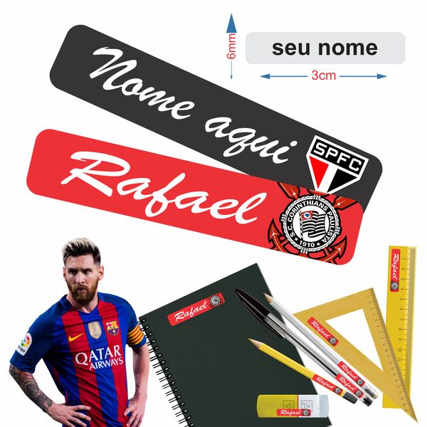 Kit Etiqueta Escolar Personalizada Jogadores Futeb... - KRadesivos 
