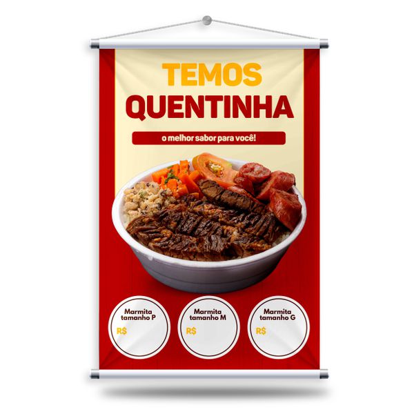 Banner Temos Quentinha Preço - BTQP02 - KRadesivos 