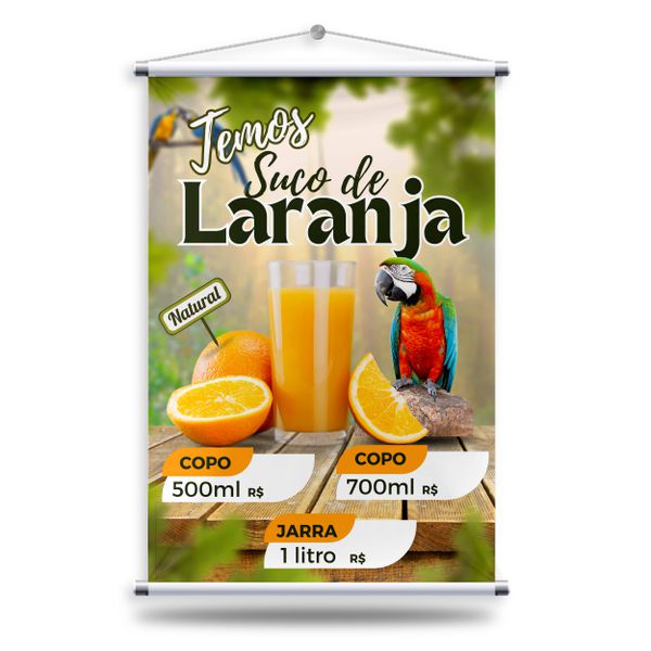 Banner Suco de Laranja Preço + Suporte Grátis Para... - KRadesivos 