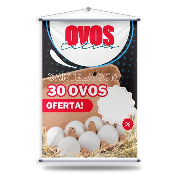 Banner Ovos + Suporte Grátis Para Pendurar - BNO0... - KRadesivos 