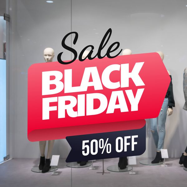 Adesivo Black friday Sale Para Vitrine 50 % OFF - ... - KRadesivos 