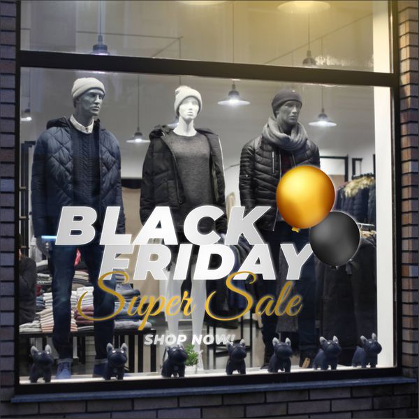 Adesivo Vitrine Black friday Super Sale Shop Now -... - KRadesivos 