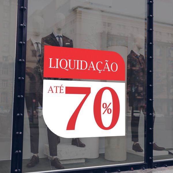 Adesivo Para Vitrine Liquidação até 70% - ARD-25 - KRadesivos 