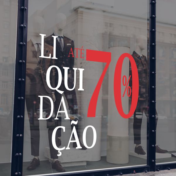Adesivo Para Vitrine Liquidação até 70% - ARD-26 ... - KRadesivos 