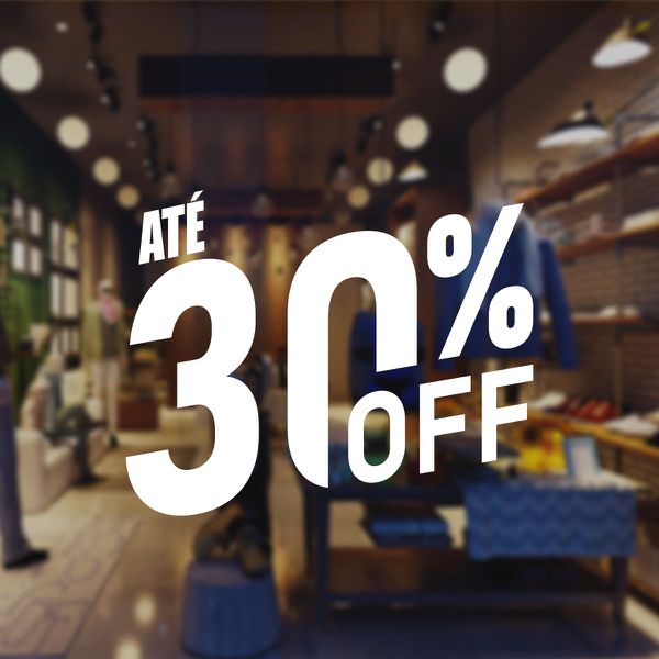 Adesivo Para Vitrine Até 30% OFF - ARD-3 - KRadesivos 