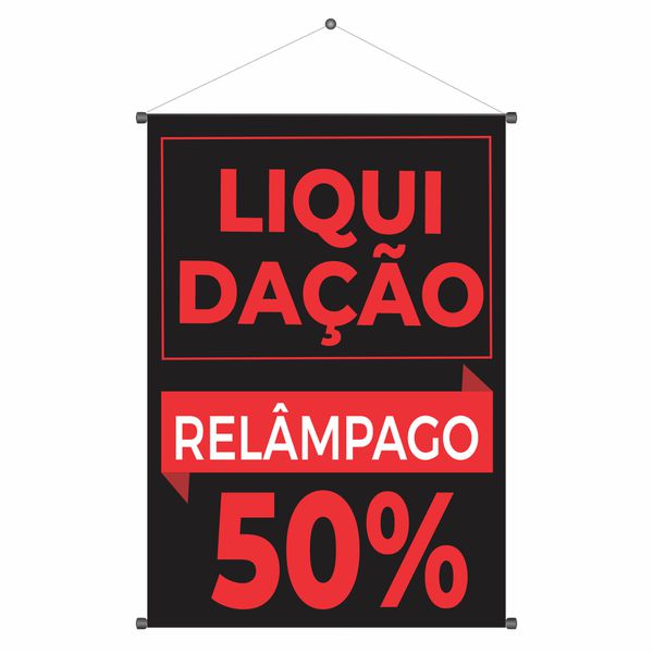 Banner Liquidação Relâmpago 50%