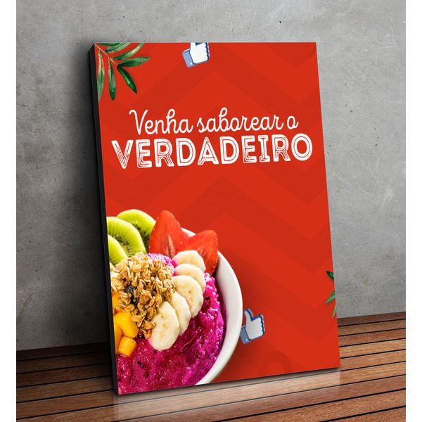Placa MDF Decorativo Tema Açaí - PDQ-AÇ36 - KRadesivos 