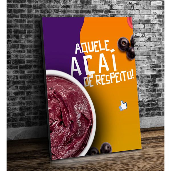 Placa MDF Decorativo Tema Açaí - PDQ-AÇ39 - KRadesivos 