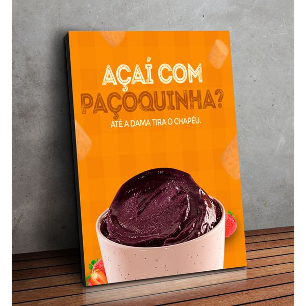 Placa MDF Decorativo Tema Açaí - PDQ-AÇ44 - KRadesivos 