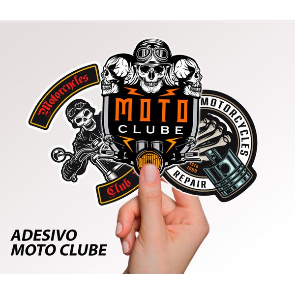 Etiqueta Moto clube 8cmx8cm - EAMC01 - KRadesivos 