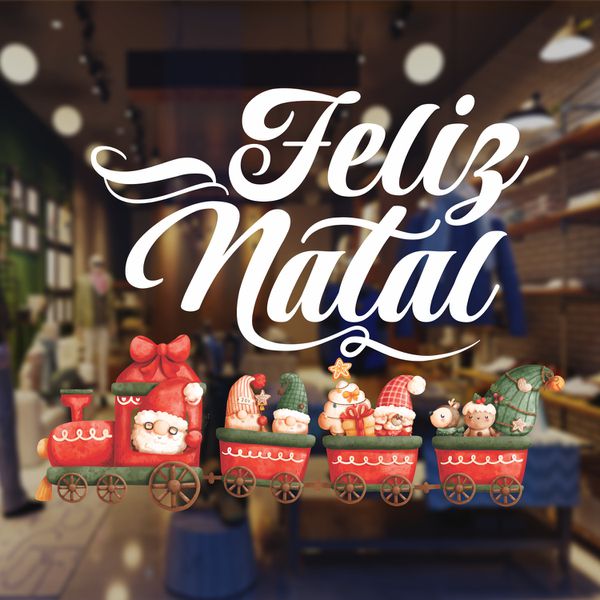 Adesivo Para Vitrine Feliz Natal - AVT-12 - KRadesivos 