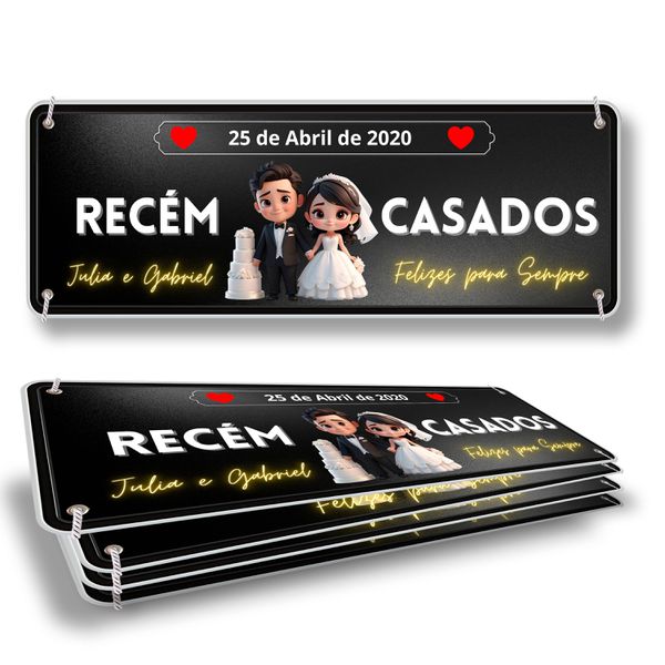 Placa de casamento noivos mod.3 - PCN06 - KRadesivos 