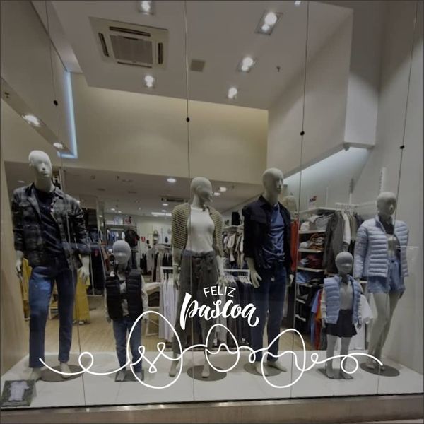Adesivo Vitrine Feliz Páscoa - AFP - KRadesivos 