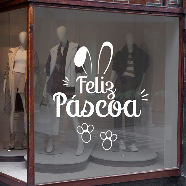 Adesivo Vitrine de Feliz Páscoa - AVP - KRadesivos 