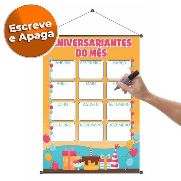 Banner Pedagógico Aniversariantes do mês (Escreve ... - KRadesivos 