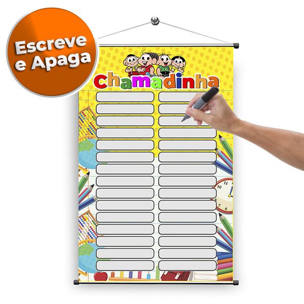 Banner Pedagógico Chamadinha - Turma da Mônica (Es... - KRadesivos 