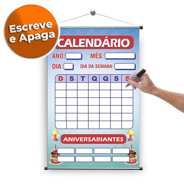 Banner Pedagógico Calendário Aniversariantes (Escr... - KRadesivos 