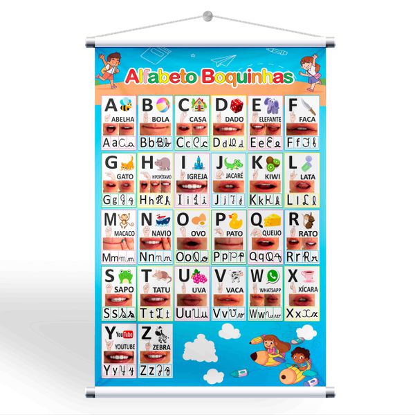 Facilite o aprendizado das crianças com nosso Banner Educativo do Alfabeto Boquinhas!