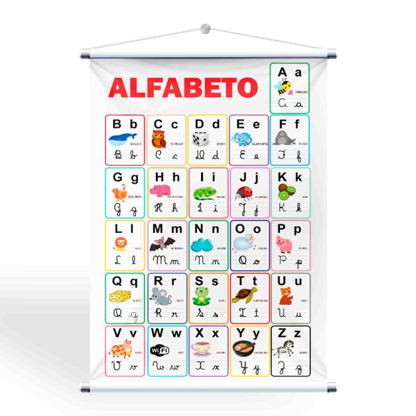 Banner pedagógico alfabeto quatro escritas mod.300... - KRadesivos 