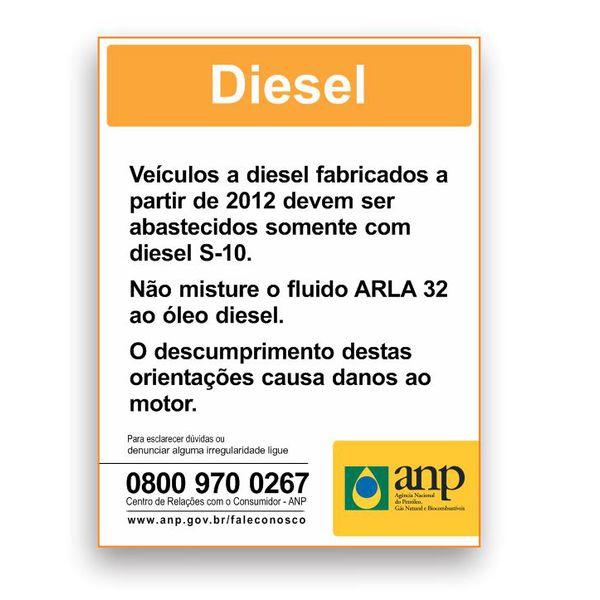 Placa Posto Diesel