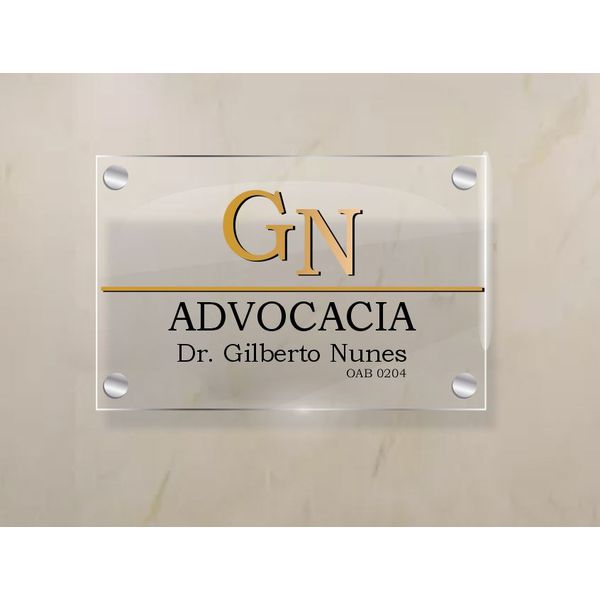 Placa de Acrilico advogado recepção mod.5001 - 500... - KRadesivos 
