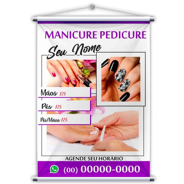 Banner manicure pedicure tabela de preço